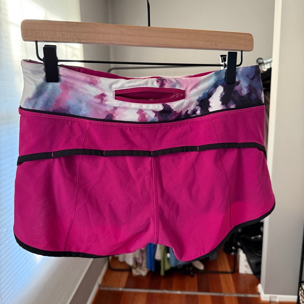 Lululemon | Run: Speed Shorts | Raspberry/Blooming Pixie | Size 6 - Picture 10 of 11
